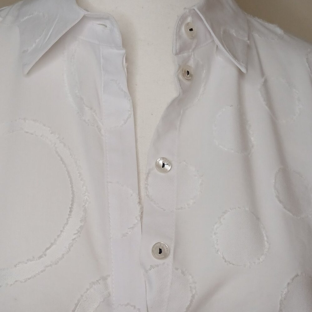 NWOT Gerry Weber Textured Patterned Tuxedo Style Blouse Size 6 - Picture 5 of 7